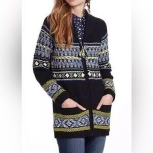 Anthropologie | Sparrow | Batley | Fairisle | cotton wool | zipper | cardigan